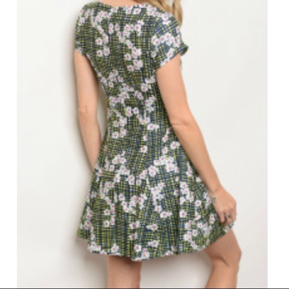 Floral A Line Dress - Picture 2 of 2